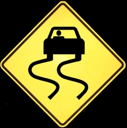 slippery when wet sign. By David J. Stewart