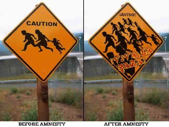 Immigrant Crossing Road Sign
