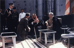 Ibn Saud and Roosevelt abord USS Quincy