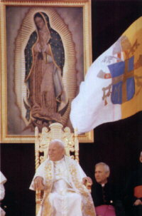 El Papa Juan Pablo II en la Basílica de Guadalupe, México